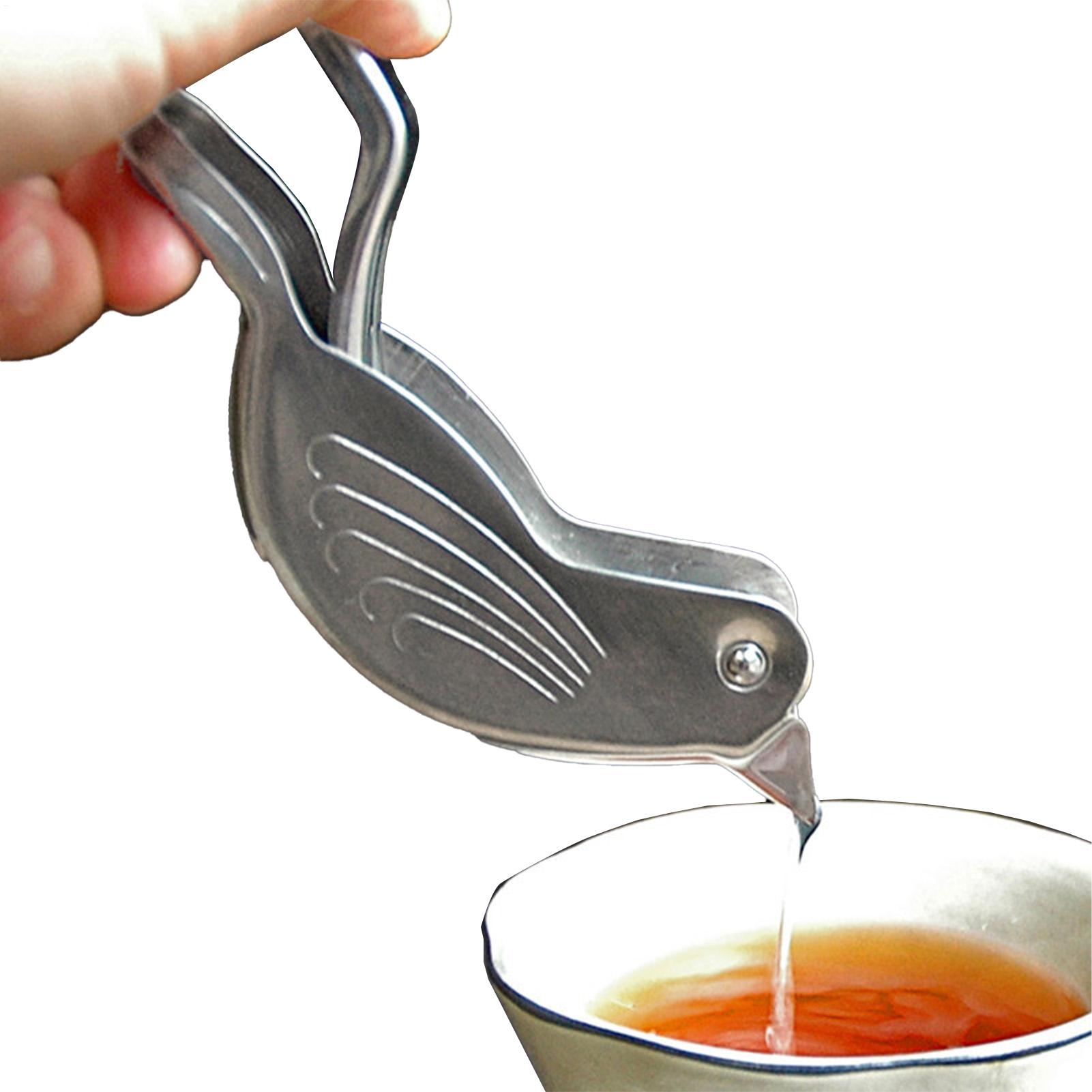 Citrus Lemon Squeezer - Presse-citron manuel en forme d'oiseau argenté,