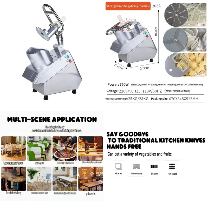 Vegetable Chopper - Coupe-légumes automatique, trancheuse, hachoir pour la