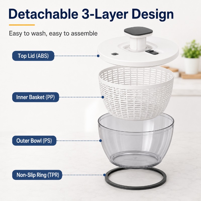 Essoreuse à salade manuelle 6L - Salad Spinner avis et prix